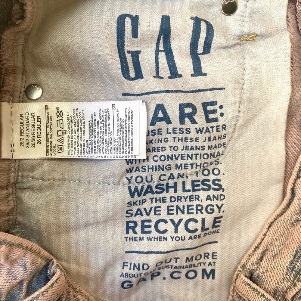 GAP Baggy Mid Rise Ultrasoft Jeans in Cloud Wash, Sz 26 Reg NWOT - Picture 9 of 9